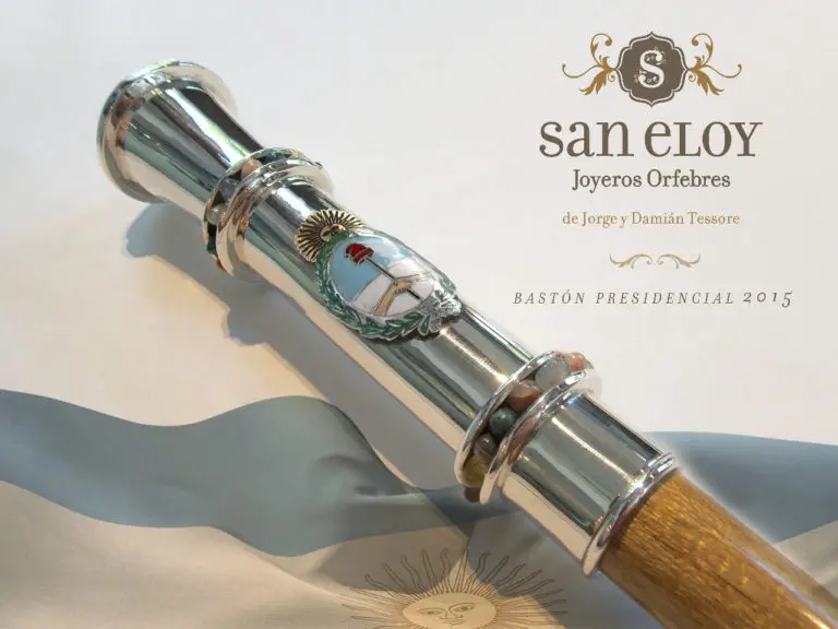 baston presidencial argentina 2015 macri tessore plata madera petiribi piedras naturales